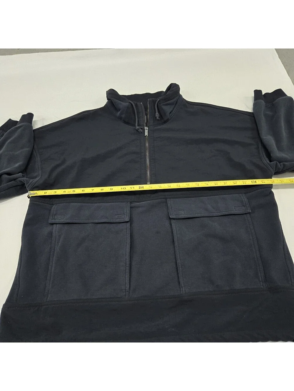 Size XL Free People FP Daybreak Reflective Sweater Black Pullover Hoodie 1/4 Zip